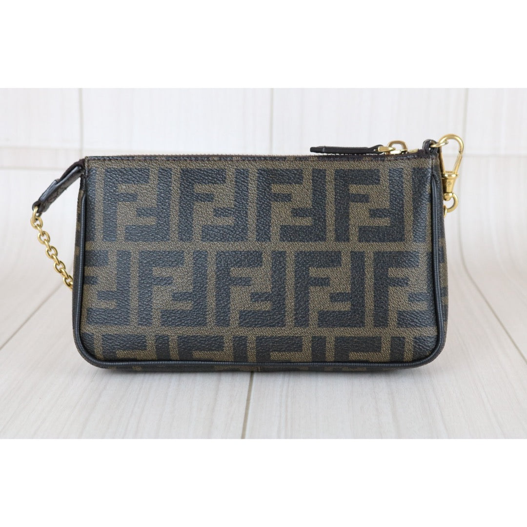 Good ( Rank AB)｜ FENDI Zucca Mamma PVC Baguette Pouch Shoulder Bag｜S25121104