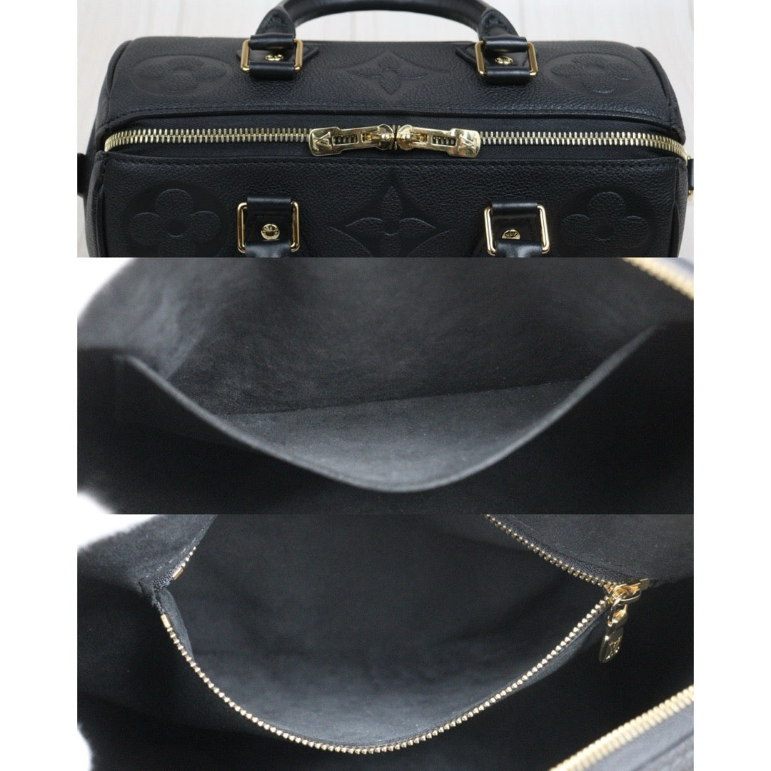 Include Entrupy Certificate of Authenticity｜Very Good ( Rank A)｜Full Set Louis Vuitton  Current Model Monogram Empreinte Speedy 25 Handbag Shoulder Bag IC Chips Model Black｜S26060606