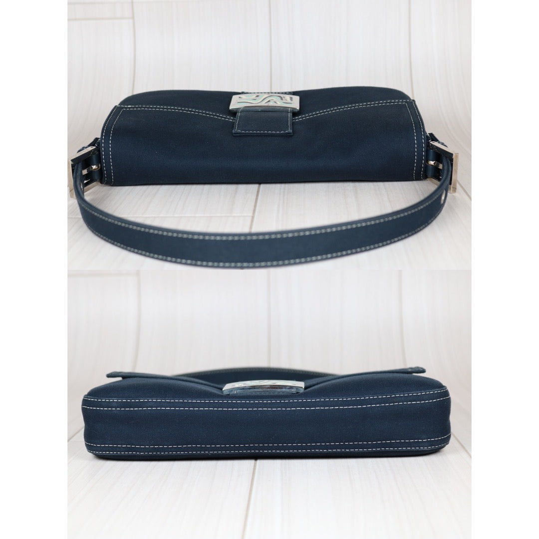 Rank A ｜  FENDI Denim Baguette Shoulder Bag  ｜S24052305