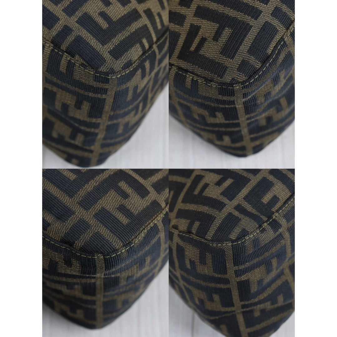 Rank A｜ FENDI Zucca Mamma Baguette Shoulder Bag Gold Hardware｜23112107