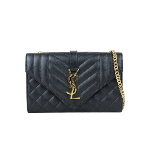 Good ( Rank AB) ｜  Saint Laurent YSL Envelope Shoulder Bag Black｜J25060501
