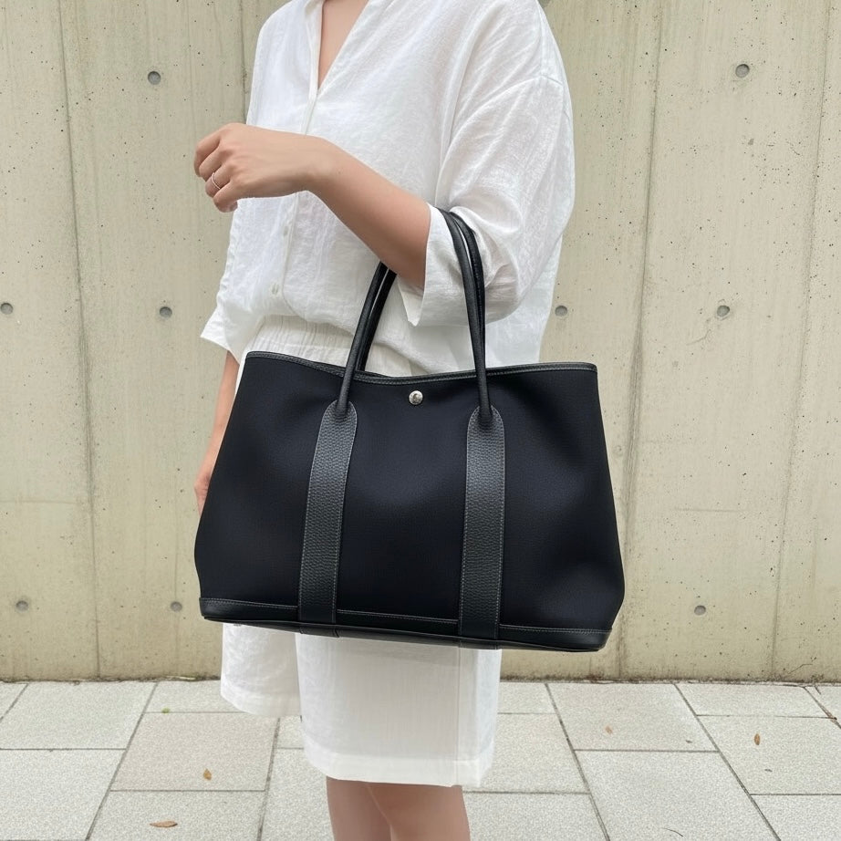 Include Entrupy Certificate of Authenticity｜Good ( Rank AB)｜ HERMES Garden Party PM Handbag □I Stamp Made In 2005 Year｜26062909