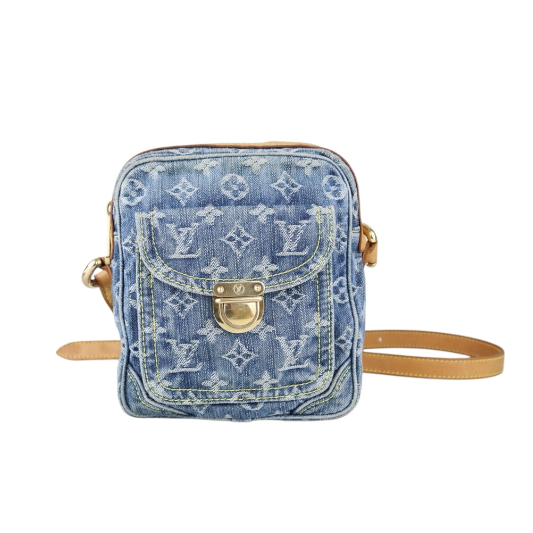 Good ( Rank AB) ｜LV Monogram Denim Blue Camera Bag Shoulder Bag｜H25022407