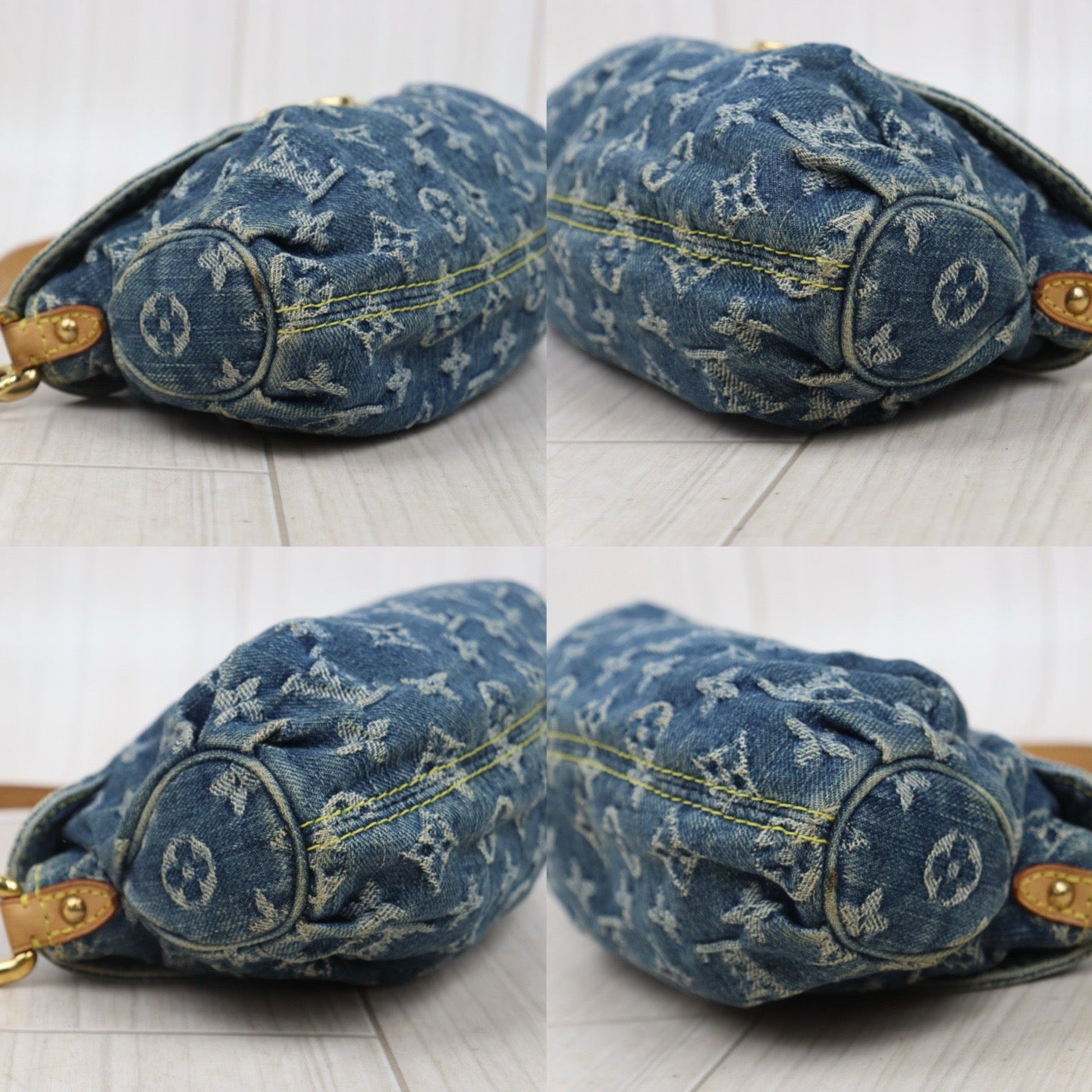 Good ( Rank AB) ｜LV Monogram Denim Mini Pleaty Shoulder Bag Blue｜P25071804