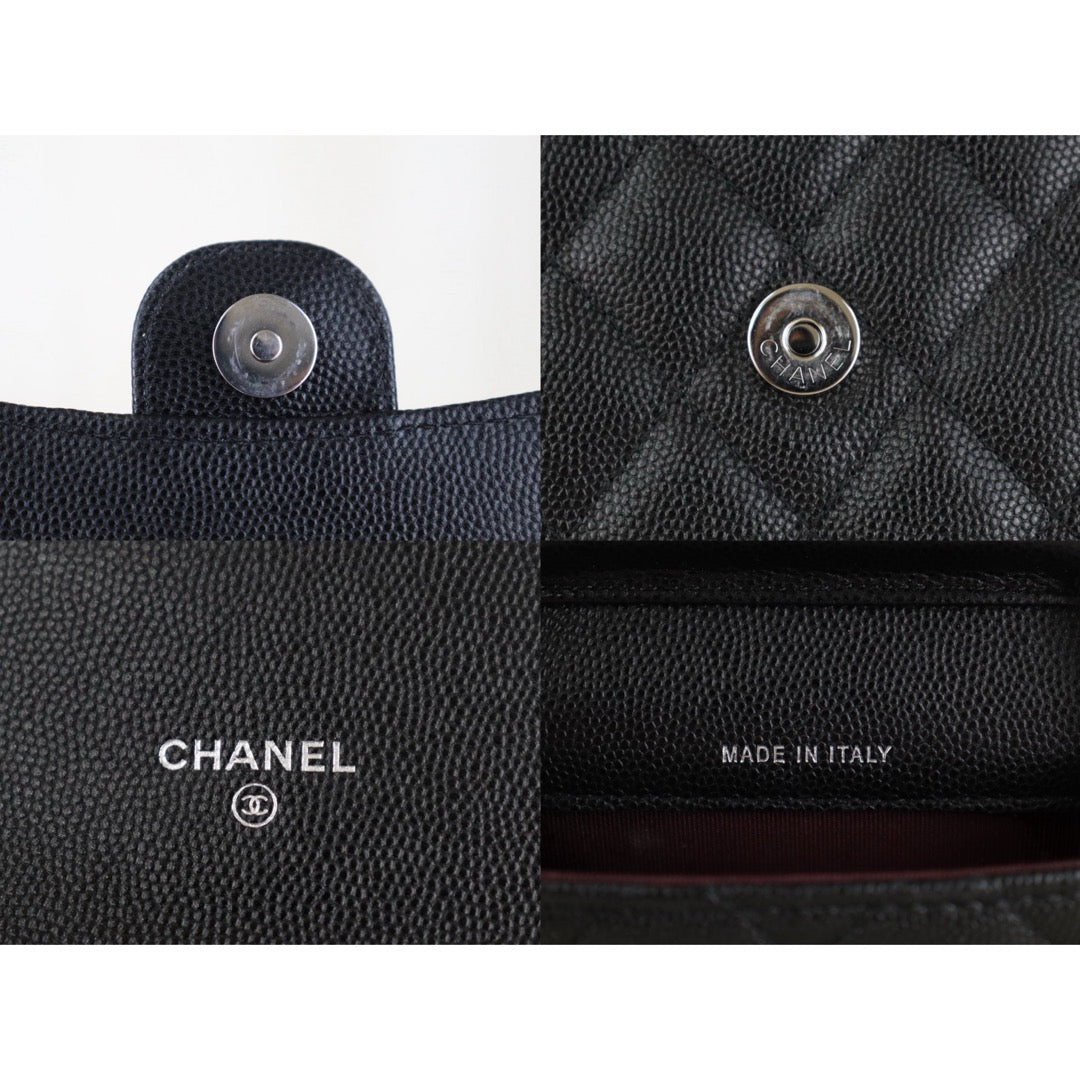 Include Entrupy Certificate of Authenticity｜Very Good（Rank A）｜CHANEL Caviar Skin  Flap Phone Holder Chain Shoulder Bag Black Made In 2021-2022 Year ｜S26090742