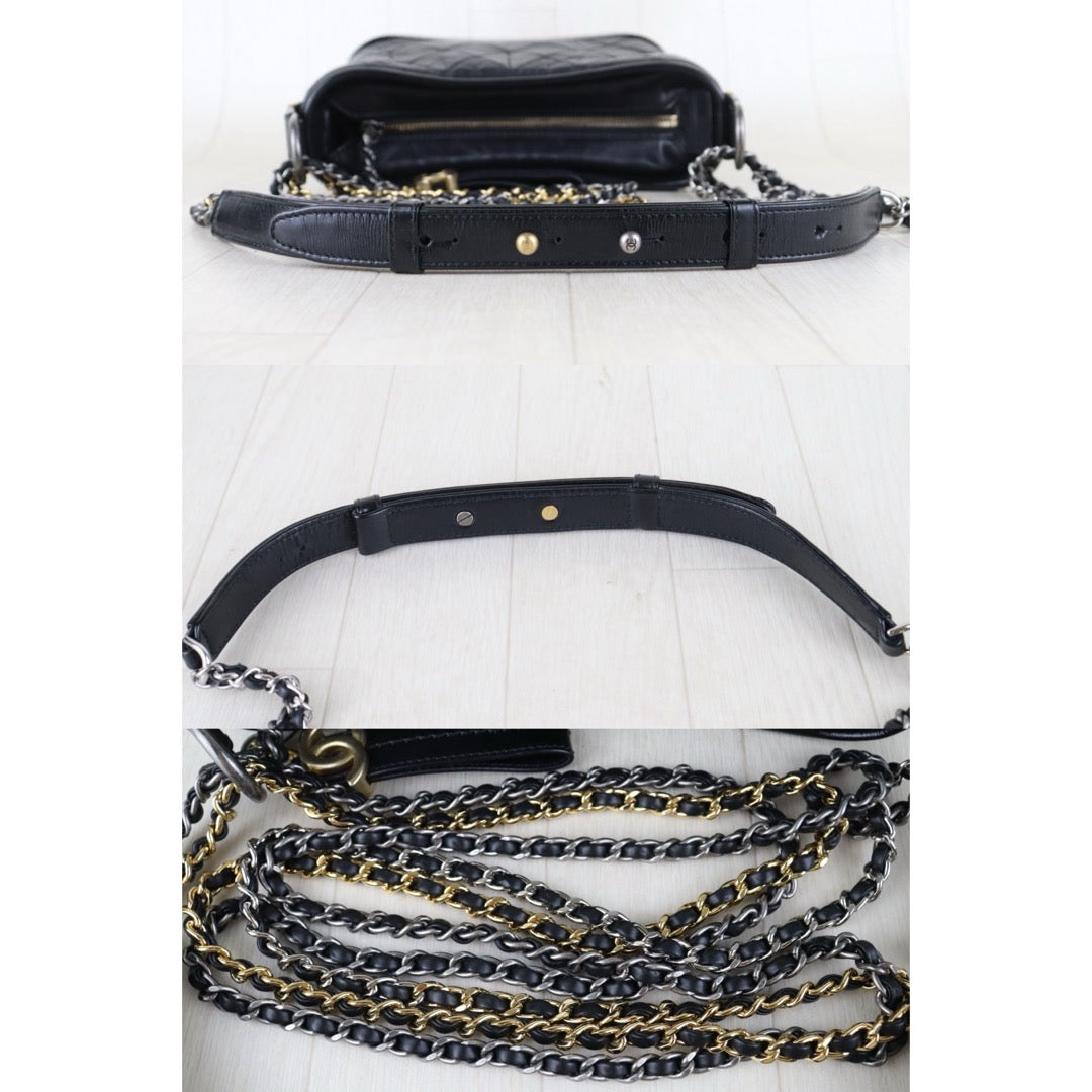 Include Entrupy Certificate of Authenticity｜Very Good ( Rank A) ｜CHANEL PM Gabrielle Calf Leather Shoulder Bag Black Made In 2019-2020Year｜Z26091503