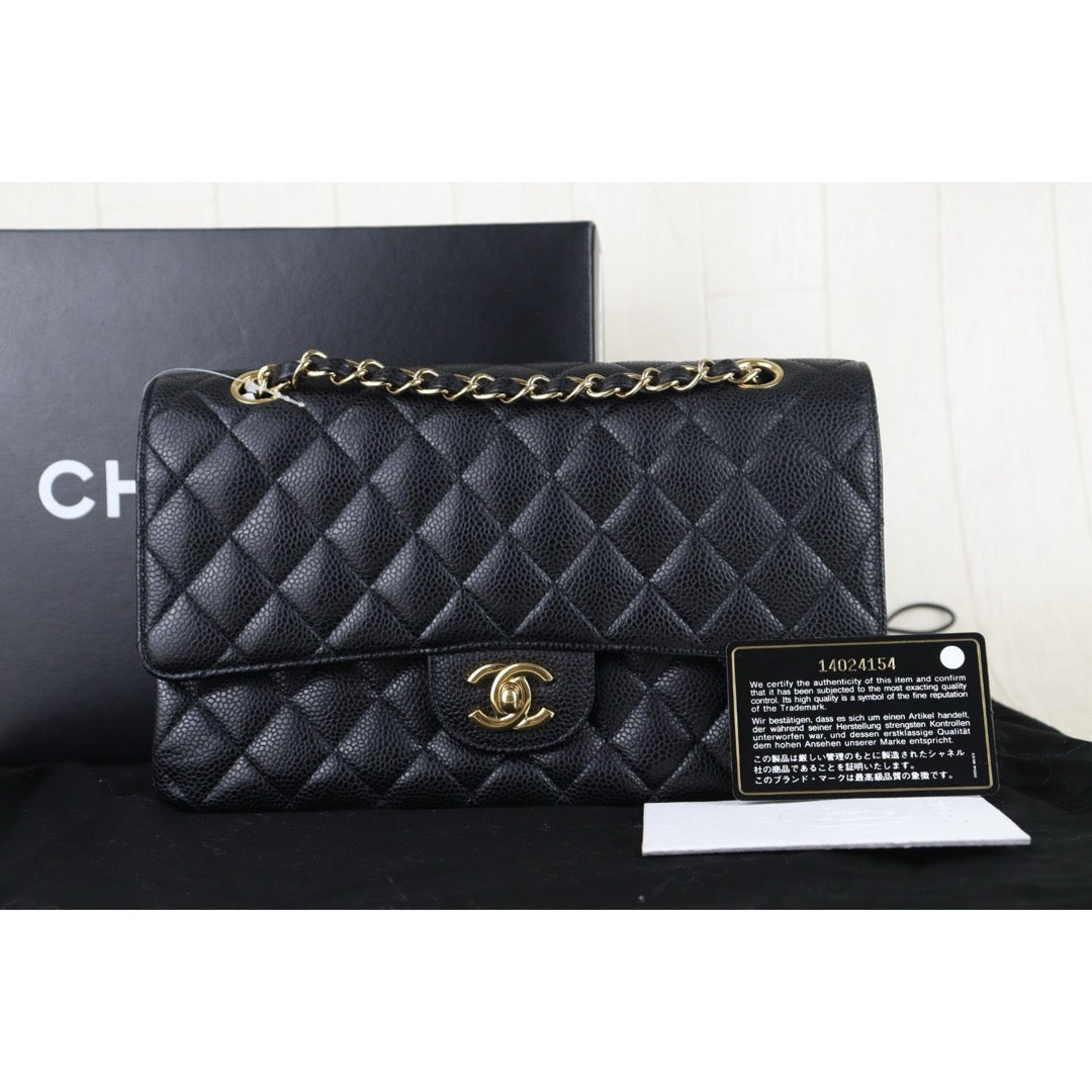 Include Entrupy Certificate of Authenticity｜Very Good ( Rank A)｜ CHANEL Matrasse Chain Caviar Skin Medium Black  Made In 2010-2011 Year｜S26061505
