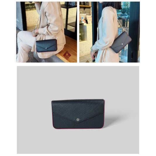 Excellent（Rank SA）｜LV Epi Pochette Felicie Shoulder Bag Black｜X25040709