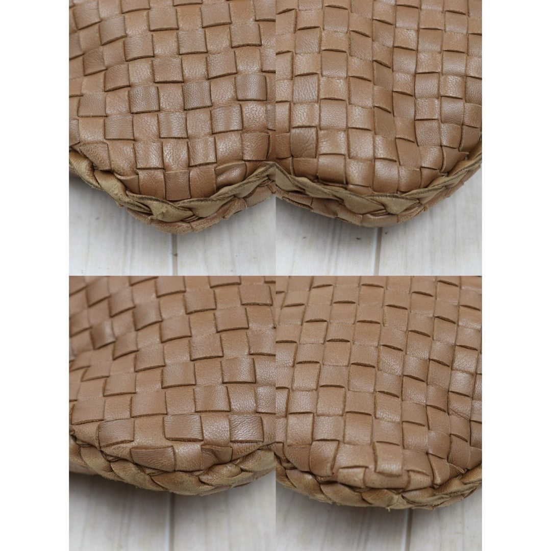 Good ( Rank AB)｜ Bottega Veneta Lamb Skin Braid Shoulder Bag Brown｜V25042416