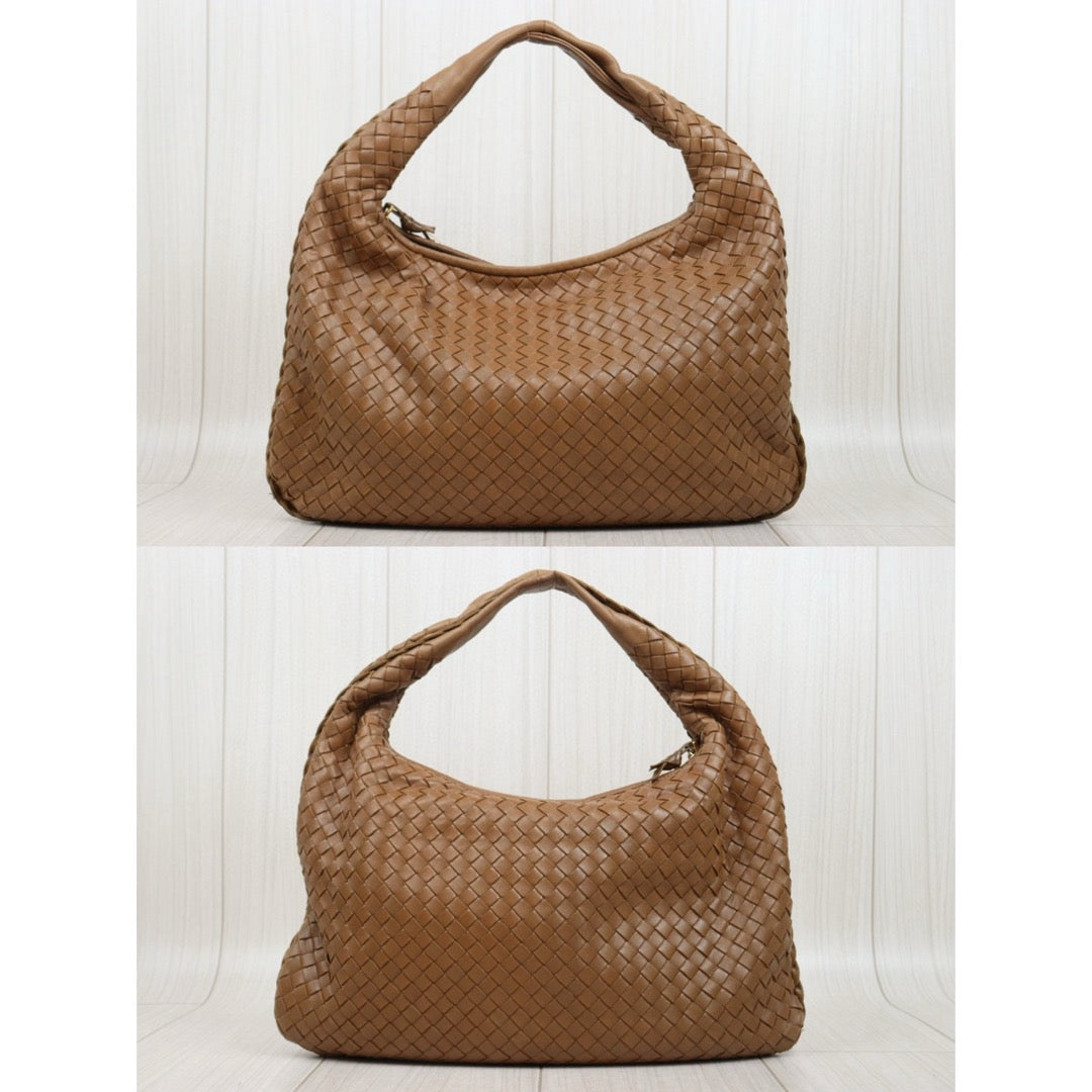 Good ( Rank AB)｜ Bottega Veneta Lamb Skin Braid Shoulder Bag Brown｜V25042416
