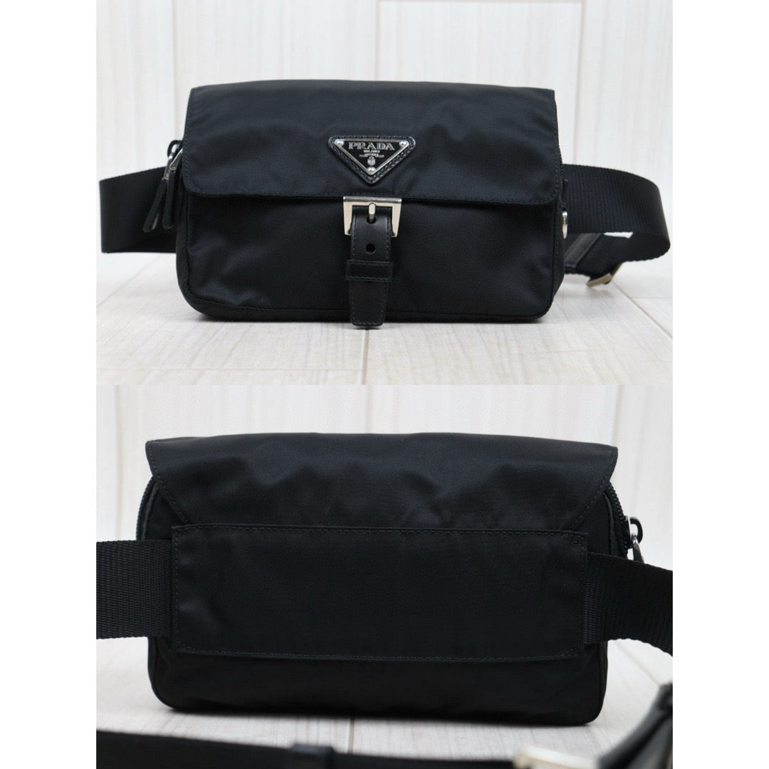 Very Good ( Rank A)｜ PRADA Nylon Body Bag Waist Bag Black｜P25051606