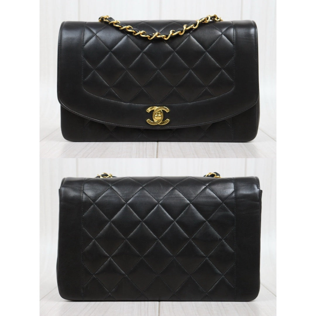 Good ( Rank AB)｜ CHANEL  Lamb Skin Matrasse Chain  Diana 25 Shoulder Bag Made in 1994-1996 Year｜26012605