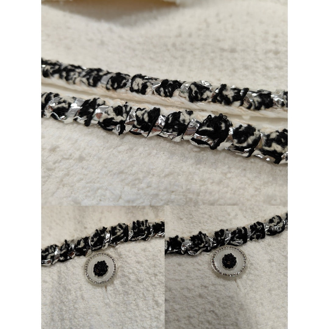 Very Good ( Rank A) ｜ CHANEL 22P Cotton Tweed White Coat 36 size  ｜W25102101