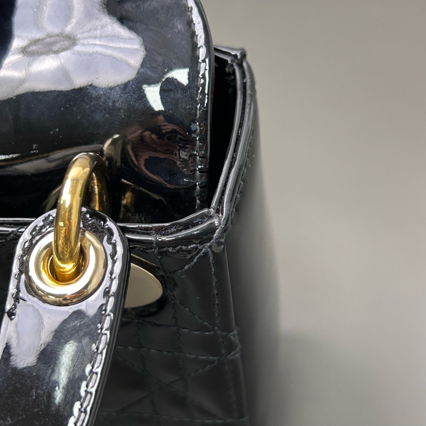 Dior Mini Lady Dior 2WAY Shoulder Bag Handbag Black