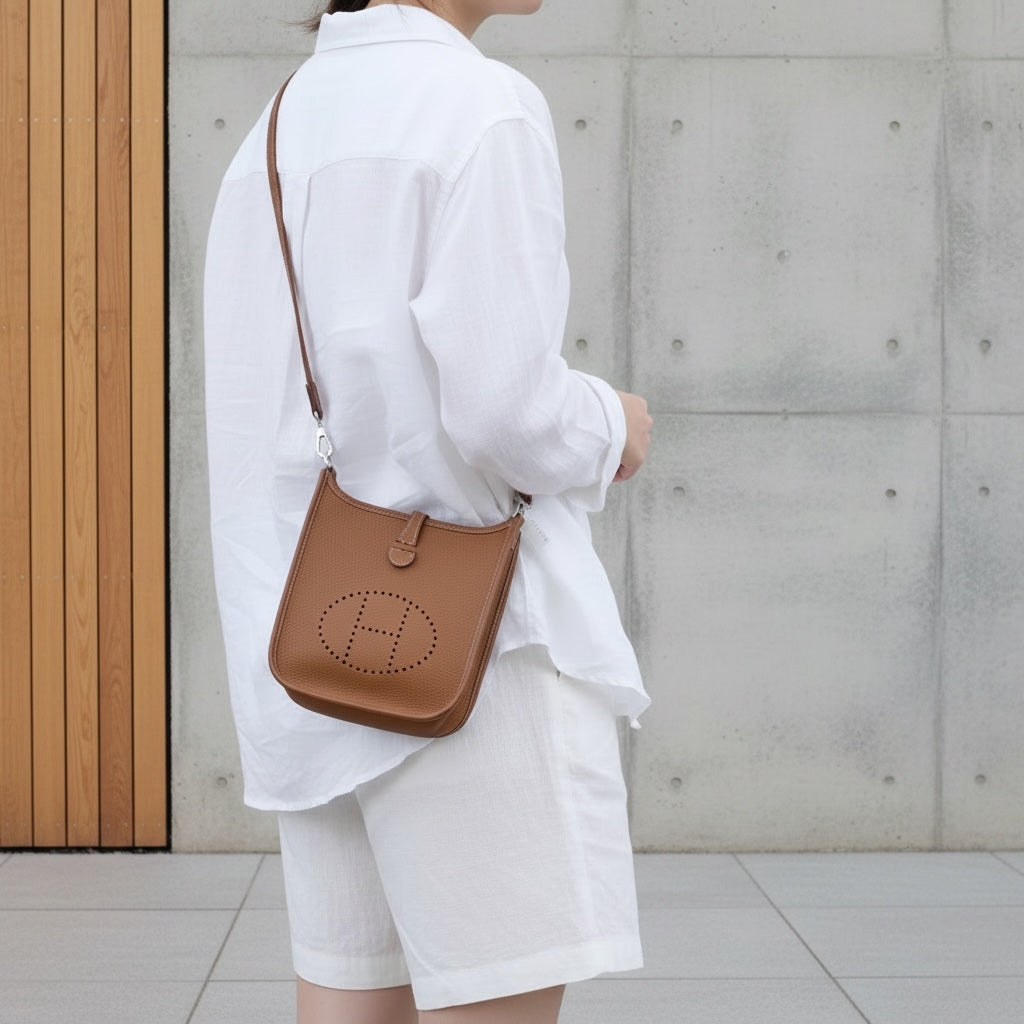 Include Entrupy Certificate of Authenticity｜Good ( Rank AB)｜ HERMES TC Leather  Evelyn 16 Shoulder Bag Golden Brown Y Stamp Made In 2020 Year ｜W26040823
