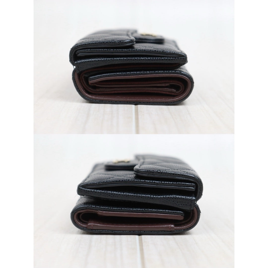 Very Good ( Rank A)｜Full Set Chanel Caviar Skin Black Wallet Made In 2022-2023 Year ｜26022006