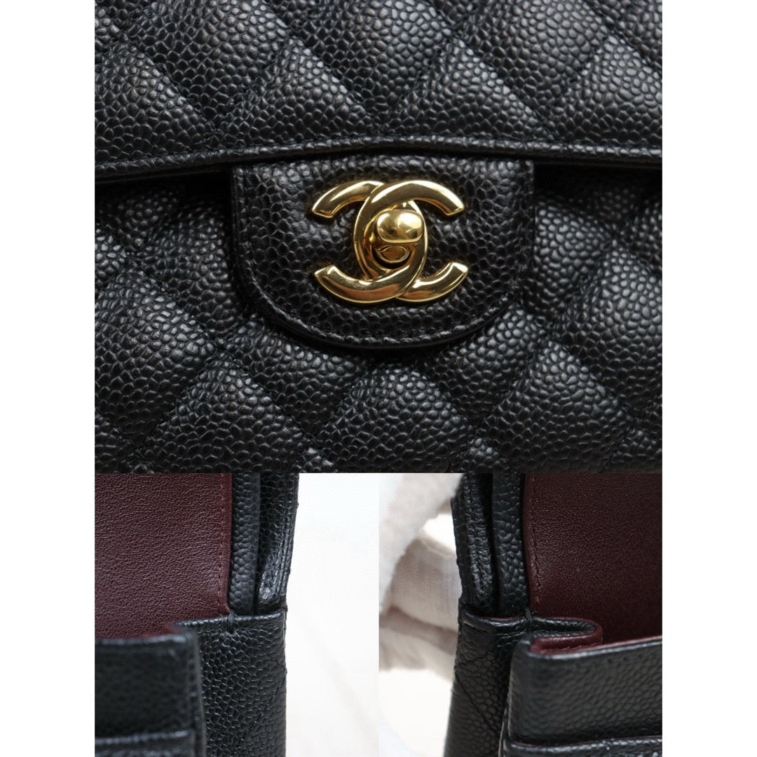Excellent（Rank SA）｜ CHANEL Caviar Skin Matrasse Double Flap 23 Shoulder Bag Black Made In 2020 Year  ｜S25012703