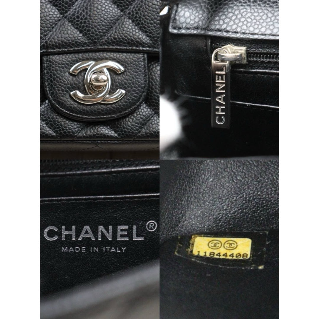 Very Good ( Rank A)｜ CHANEL  Matrasse Caviar Skin 17 Black Shoulder Bag Made In 2006～2008Year ｜S24121401