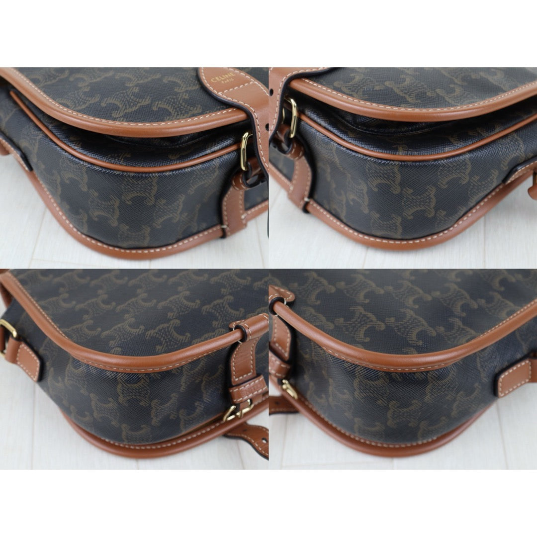 Very Good ( Rank A) ｜ CELINE Macadam Triomphe Cross Body Shoulder Bag Current Model｜S25110313