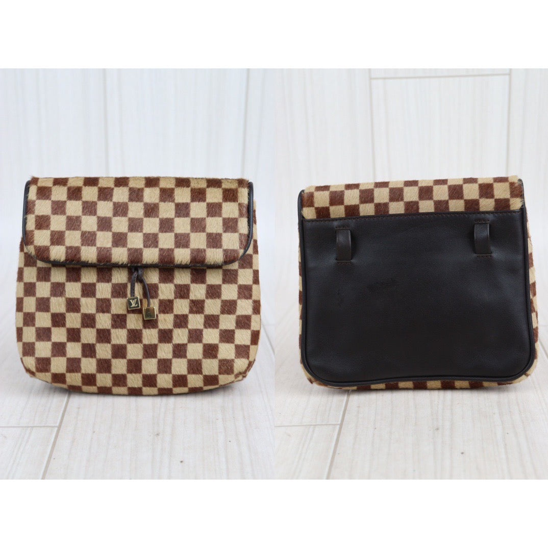 Rank A ｜ LV Gazelle Damier Sauvage Halaco Shoulder Bag Brown ｜23101303