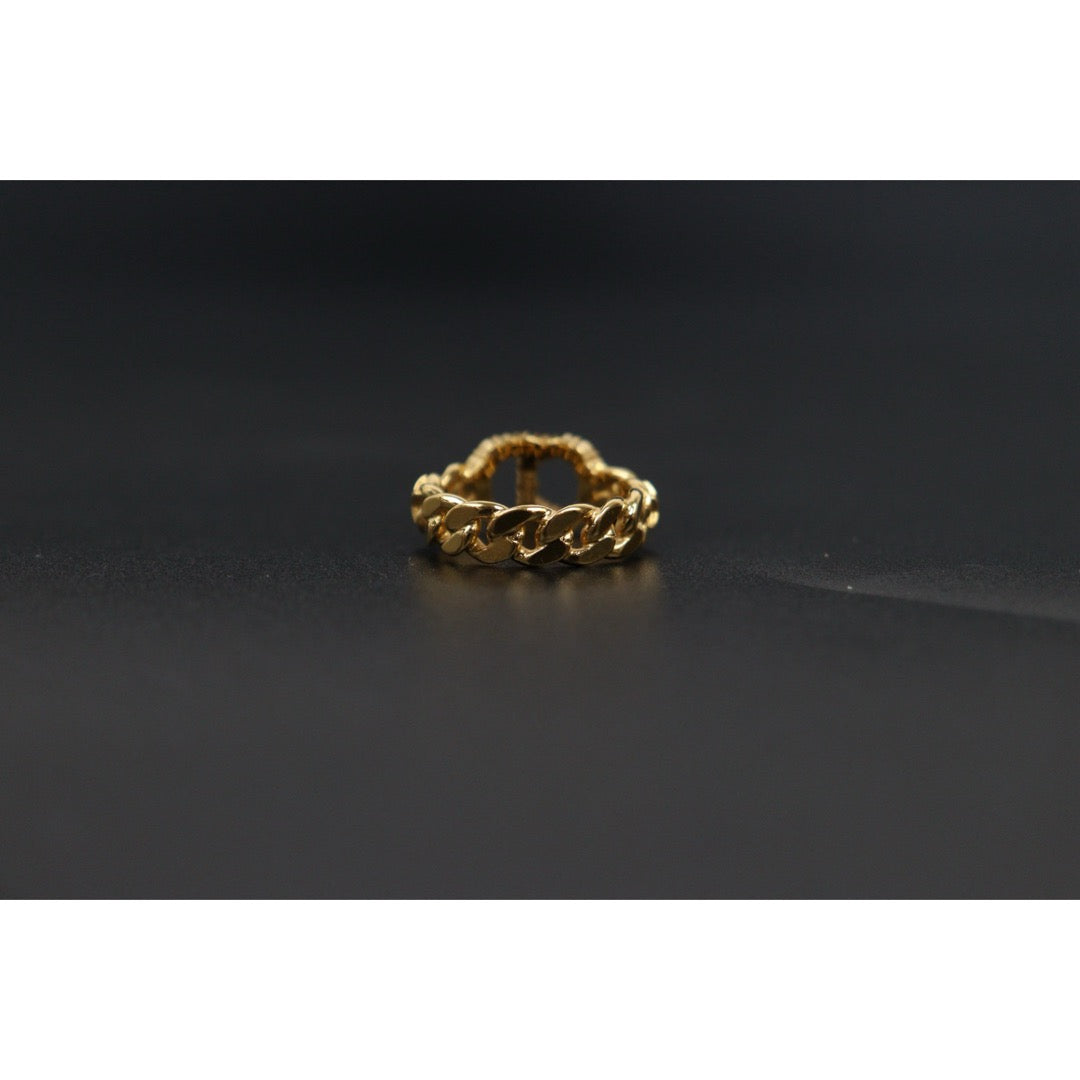 Very Good ( Rank A) ｜ Dior Rhinestone Golden Plated Ring M Size ｜V25110624
