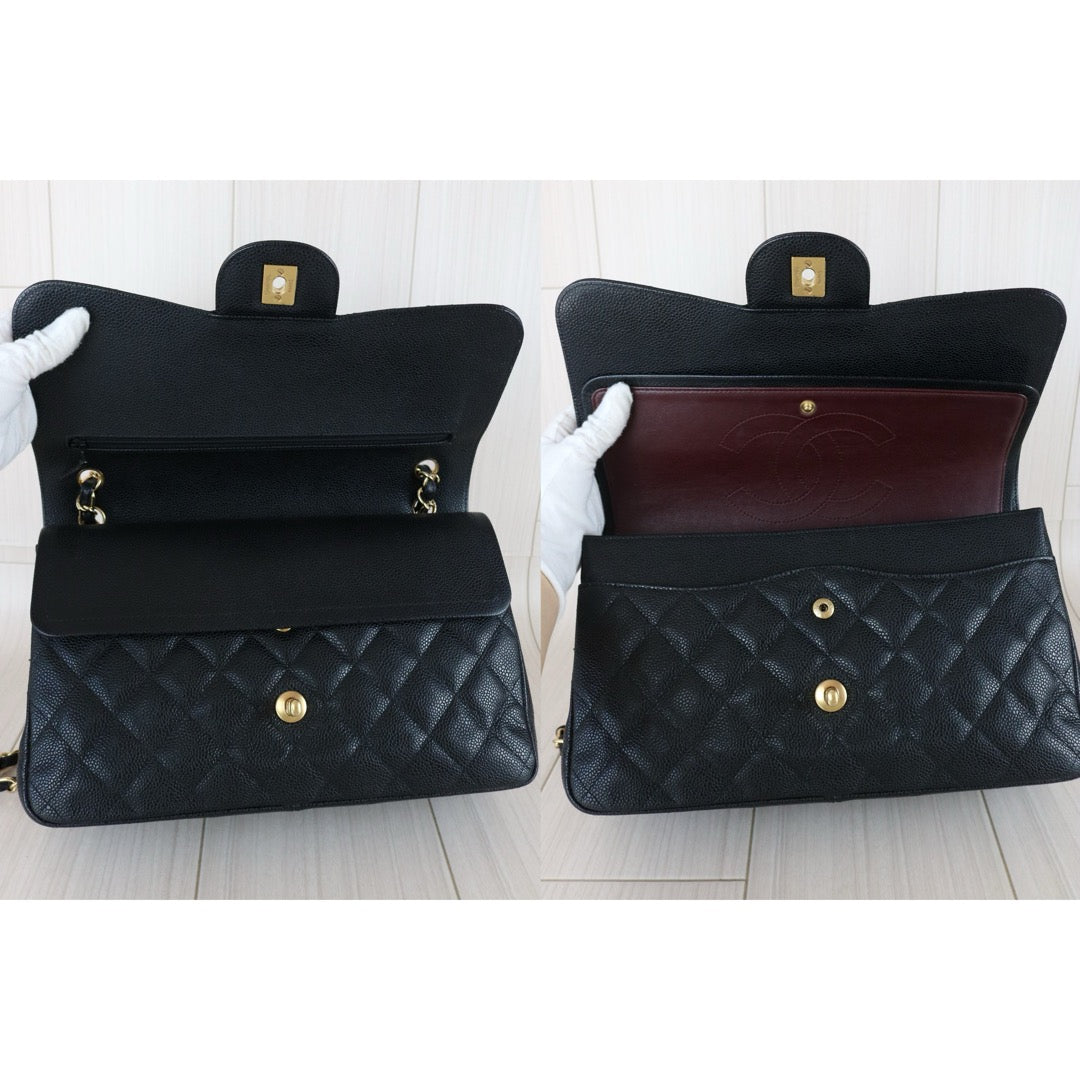 Very Good ( Rank A)｜Full Set CHANEL Matrasse Chain Caviar Skin Jumbo Black  Made In 2010-2011 Year｜S25121105