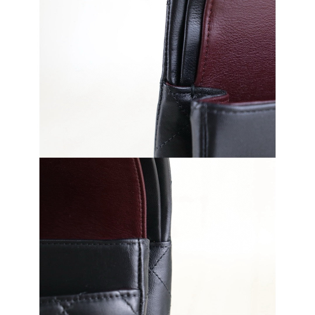 Excellent（Rank SA）｜ Full Set  CHANEL Matrasse Lamb Skin Double Flap 25 Shoulder Bag Black Made In 2018-2019 Year｜H25043008