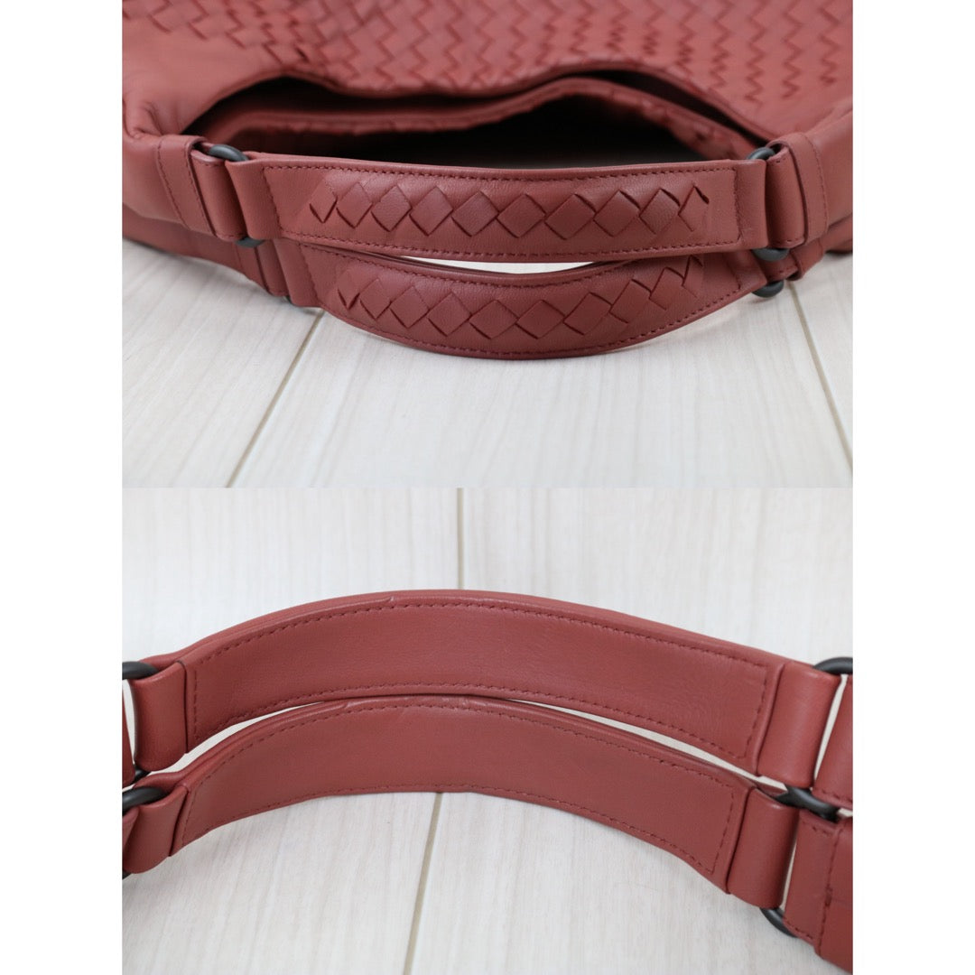 Include Entrupy Certificate of Authenticity｜Very Good ( Rank A)｜ Bottega Veneta Lamb Skin Intrecciato Campana Shoulder Bag  Dusty Rose｜X26091002
