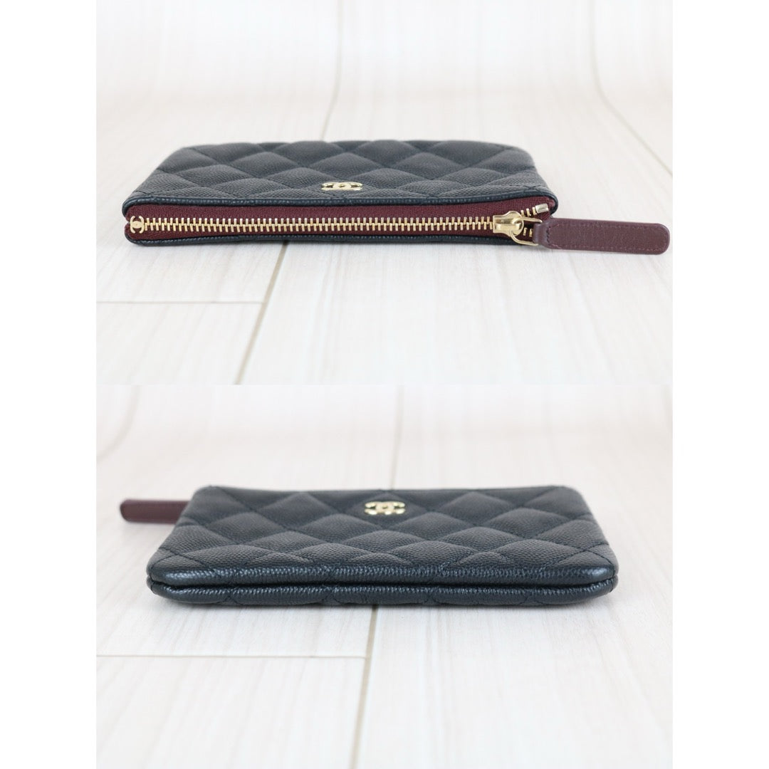 Good ( Rank AB)｜CHANEL Caviar Skin Calf Leather Card Holder Black ｜X25082404