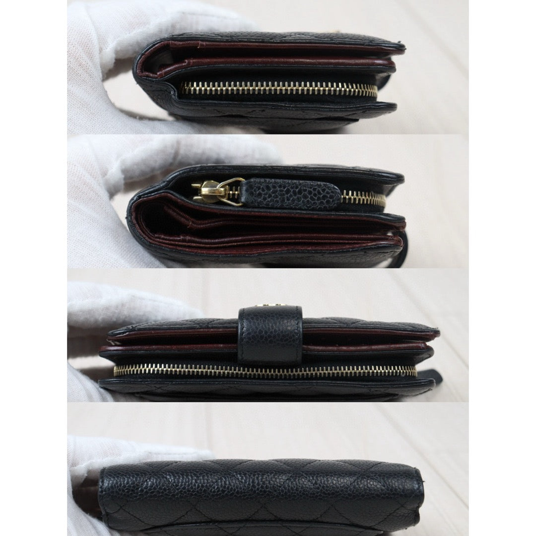 Rank AB｜Chanel Caviar Skin Black Wallet Made In 2014-2015Year｜24080504