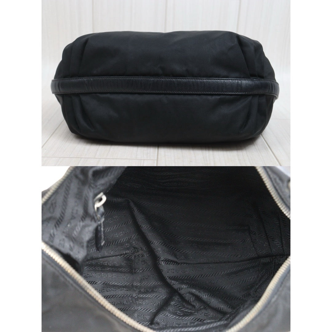 Include Entrupy Certificate of Authenticity｜Good ( Rank AB) ｜Prada  Nylon Black Large Hobo   ｜26070311