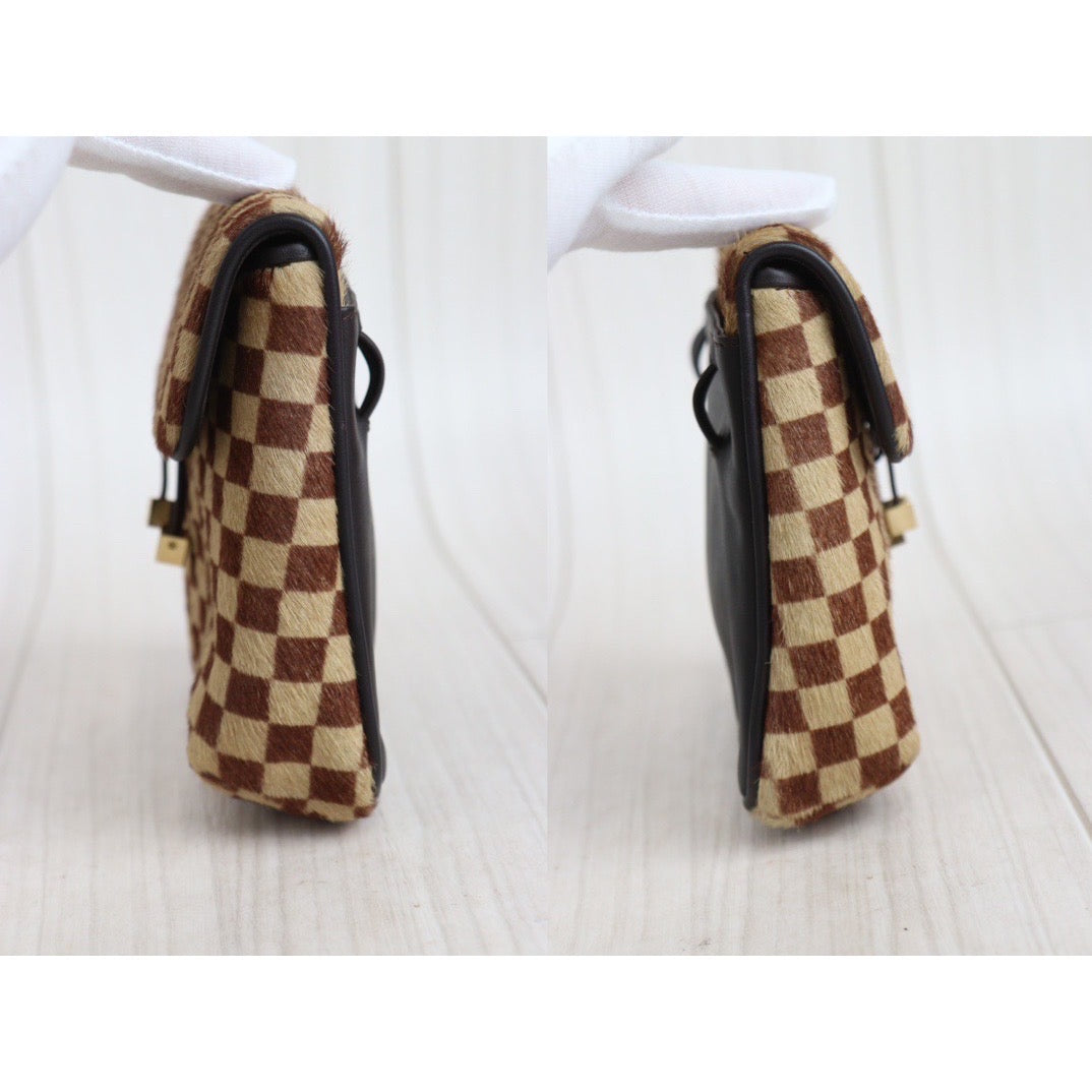 Rank A ｜ LV Gazelle Damier Sauvage Halaco Shoulder Bag Brown ｜23101303