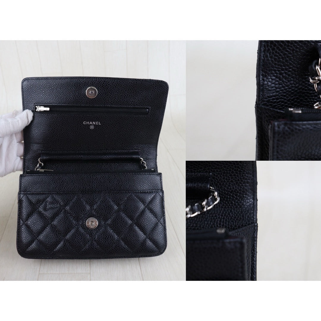 Very Good ( Rank A) ｜ CHANEL Matrasse Chain Caviar Skin WOC19 Shoulder Bag Black Made In 2020Year ｜S26013001