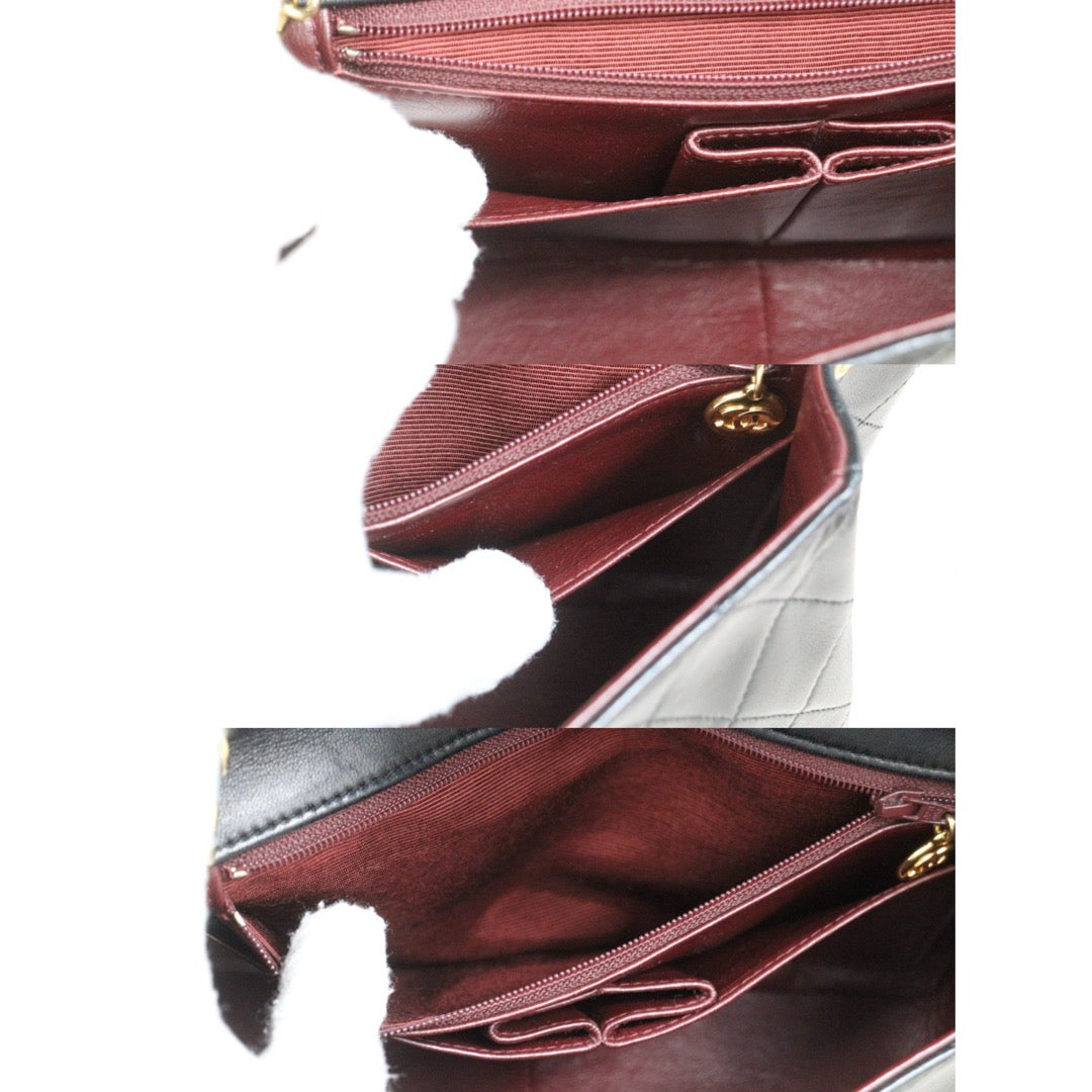 Good ( Rank AB)｜ CHANEL Lamb Skin Matrasse Chain Single Flap Shoulder Bag Black Made in 1989-1991Year｜S26030907