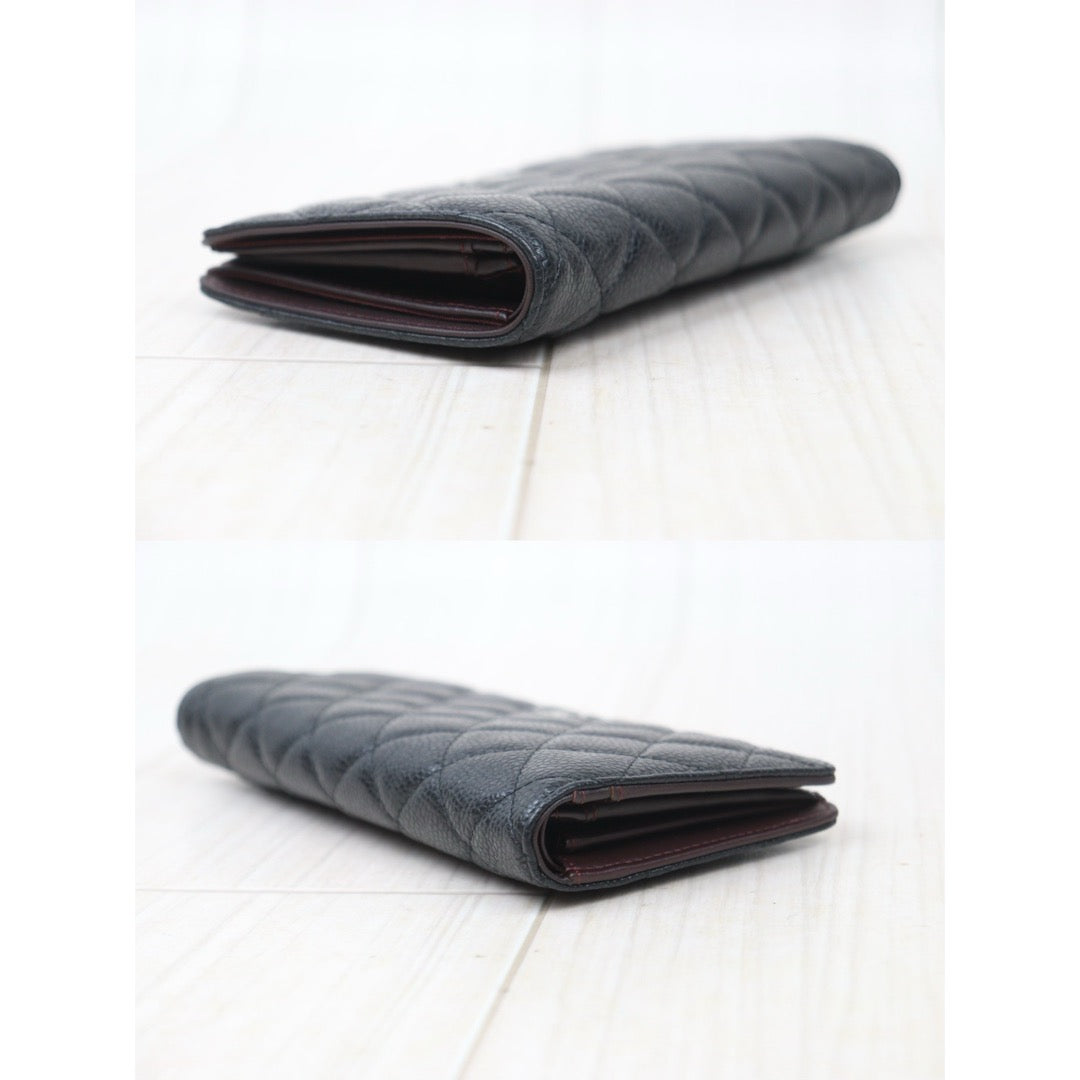 Very Good ( Rank A) ｜ CHANEL Caviar Skin Leather Long Wallet Made in 2013-2014 Year｜24091211