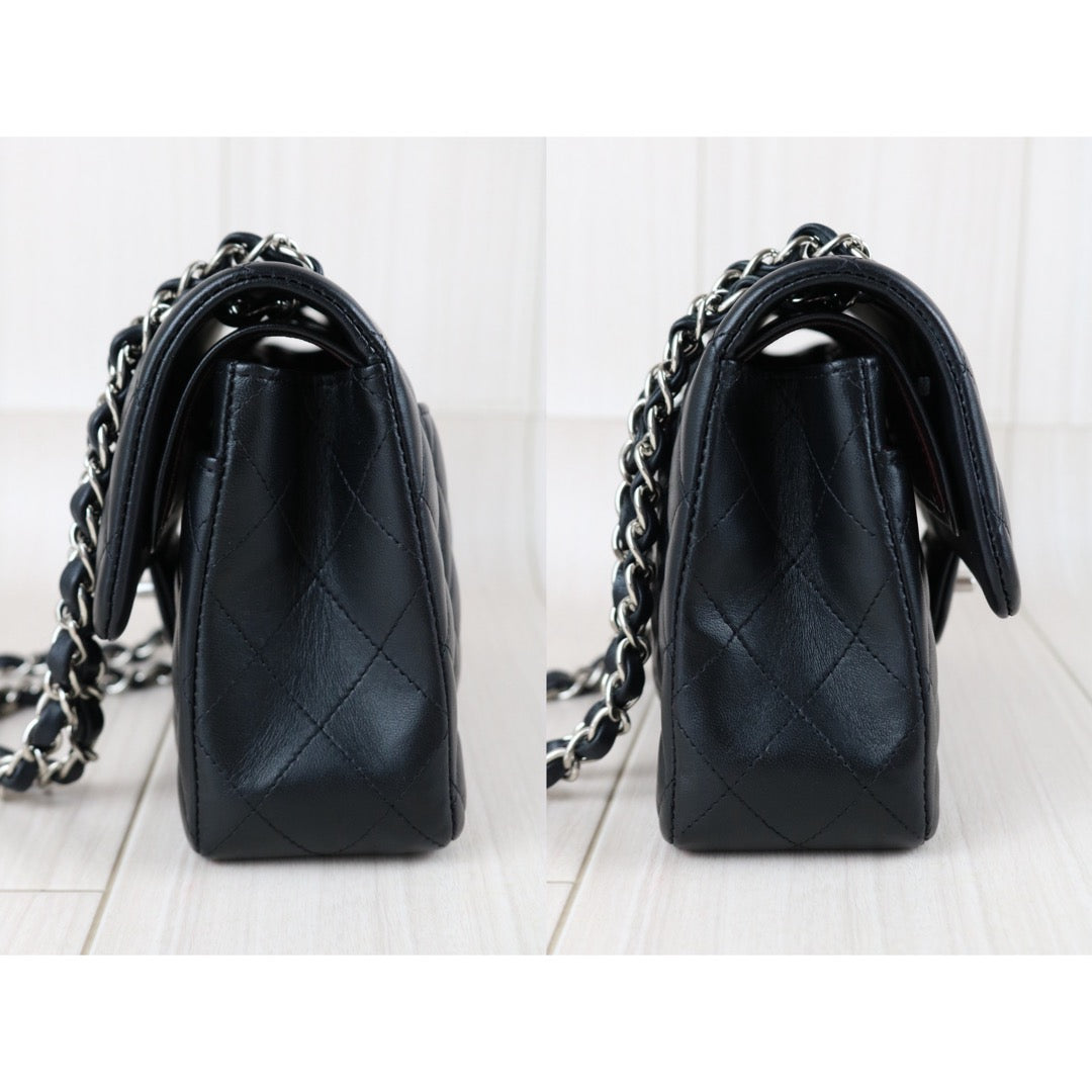 Include Entrupy Certificate of Authenticity｜Very Good ( Rank A)｜ CHANEL Lamb Skin Matrasse Chain Double Flap 23 Shoulder Bag  Black IC Chips Model｜S26091614