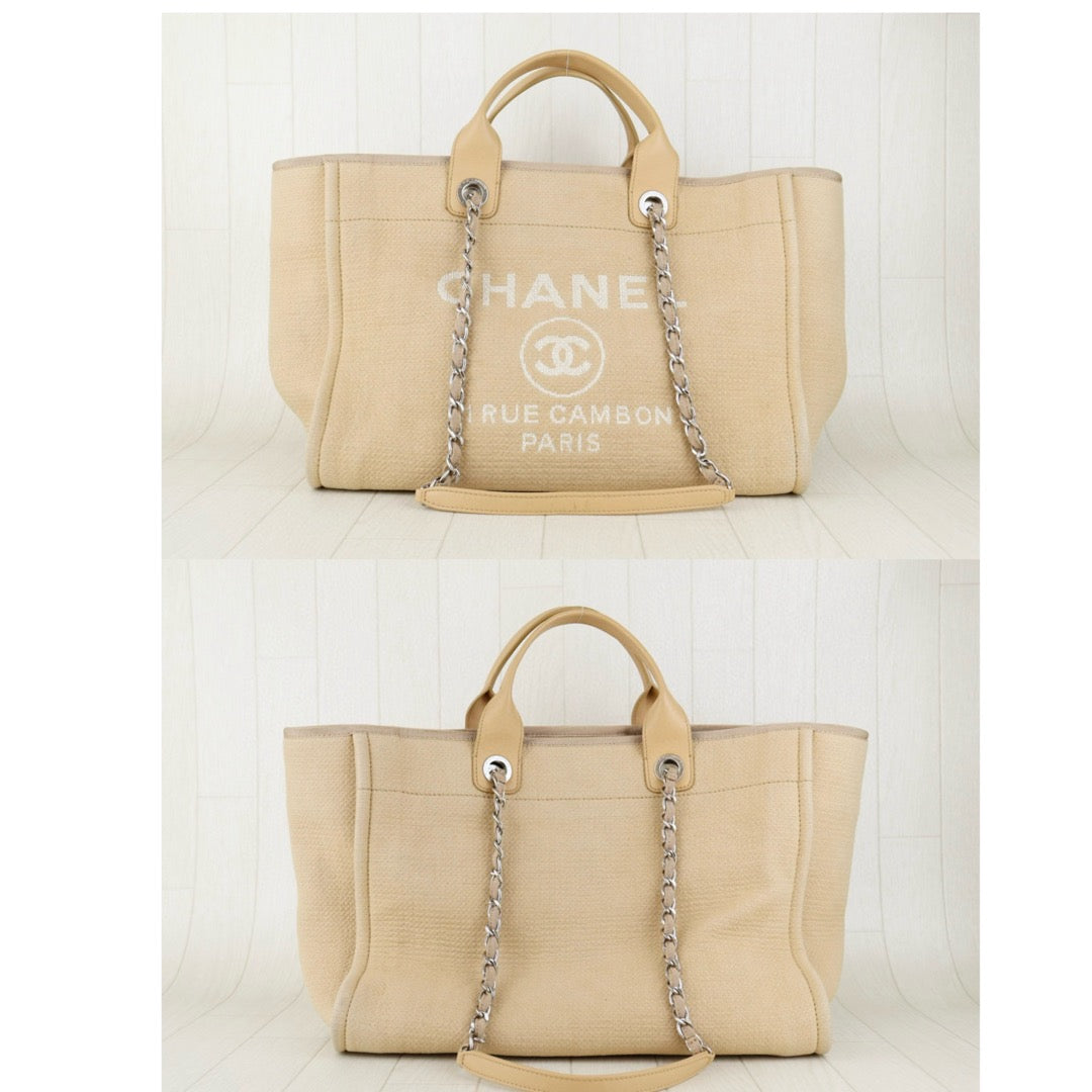 Good ( Rank AB)｜ CHANEL Canvas Tote Bag Khaki Large｜H24112104