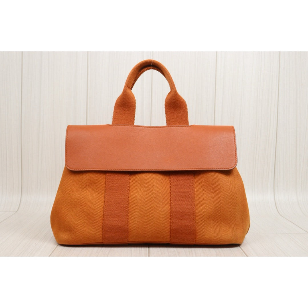 Include Entrupy Certificate of Authenticity｜Good ( Rank AB)｜ HERMES Valparaiso  Orange Canvas Hand Bag  PM｜26061811