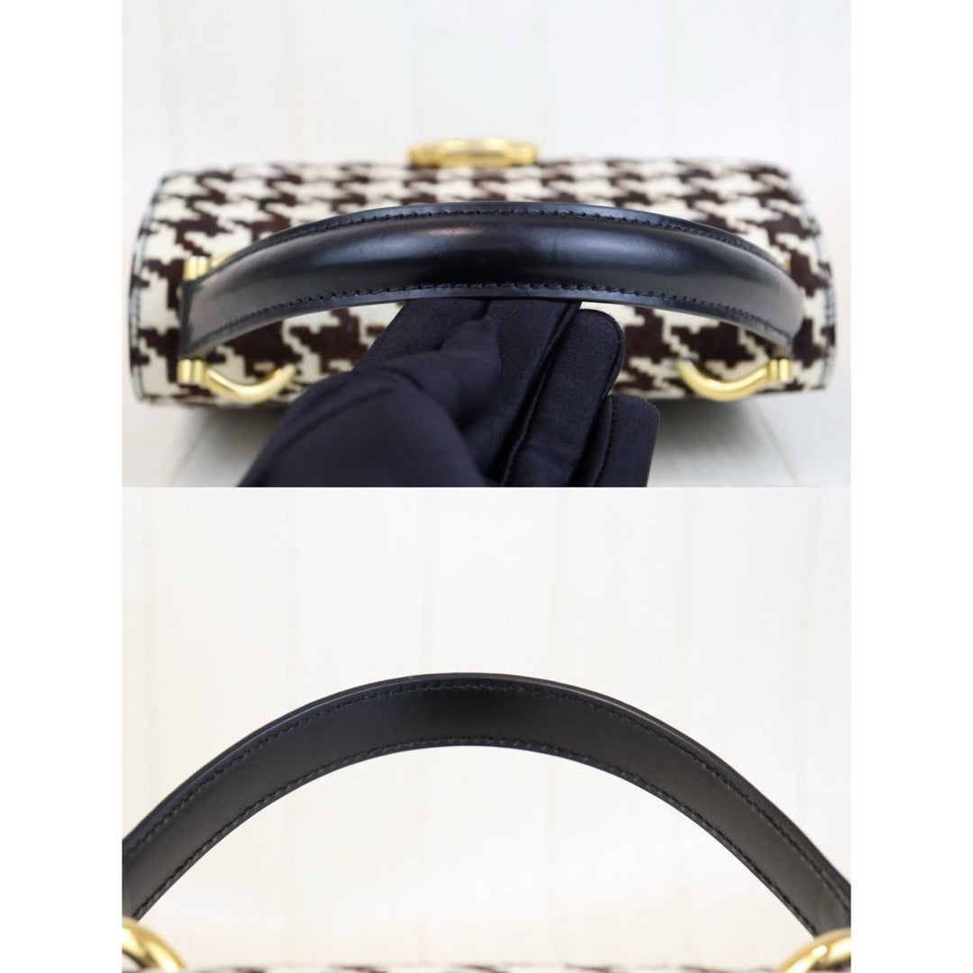 Good ( Rank AB) ｜CELINE Staggered Pattern Harako × Calf Leather Hand Bag｜H24100205