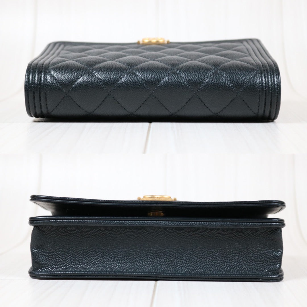 Very Good ( Rank A)｜CHANEL Leboy Caviar Skin Black WOC Shoulder Bag｜S24041703