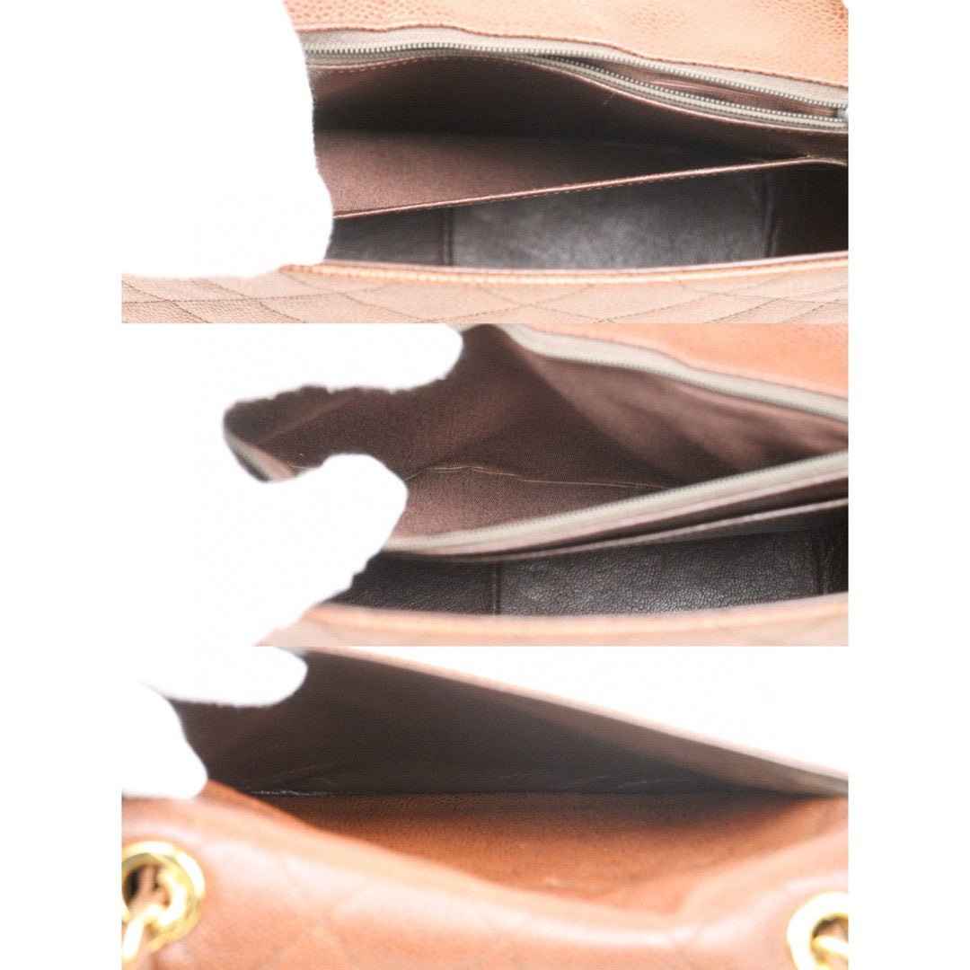 Good ( Rank AB)｜ CHANEL  Caviar Skin Leather Calf Leather Square 25 Shoulder Bag BrownMade In 1996～1997Year ｜24112818