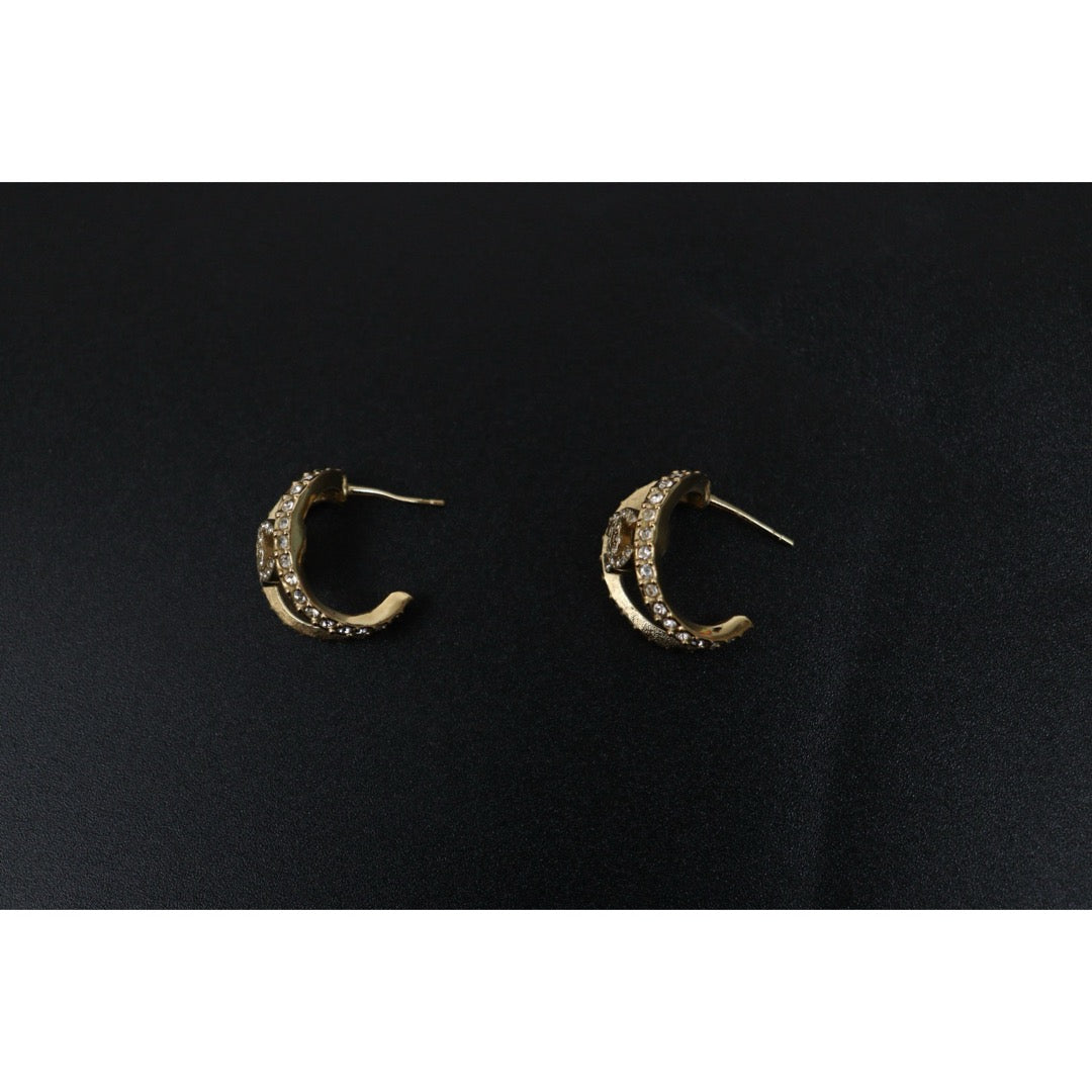 Include Authentic Detective Certificate of Authenticity｜Very Good ( Rank A) ｜CHANEL A22A COCO Mark Rhinestone Earrings Made In 2022Year｜V26030508