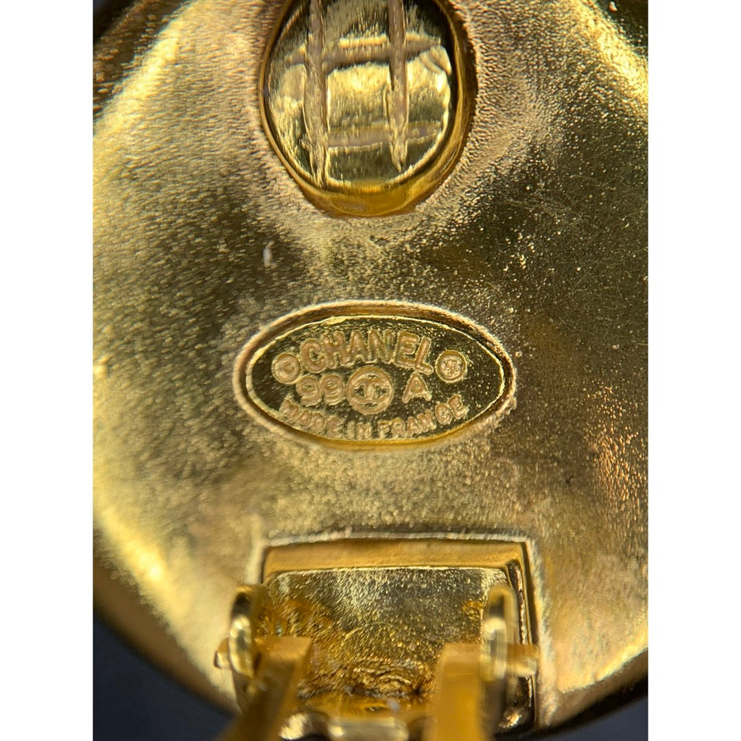 Include Authentic Detective Certificate of Authenticity｜Very Good ( Rank A) ｜CHANEL 99A COCO Mark Amber Vintage Earrings Made In 1999Year｜Y26040606