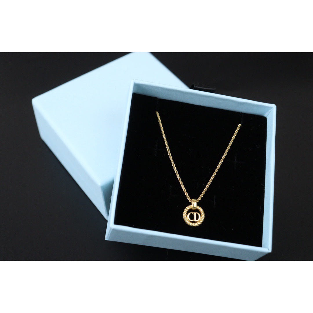 Rank A ｜ Dior CD Necklace Gold Plated ｜24061329