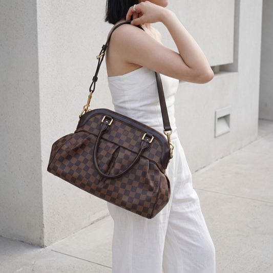 Include Entrupy Certificate of Authenticity｜Good ( Rank AB)｜ Louis Vuitton Damier Trevi PM Hand Bag With Shoulder Strap｜Z26091609