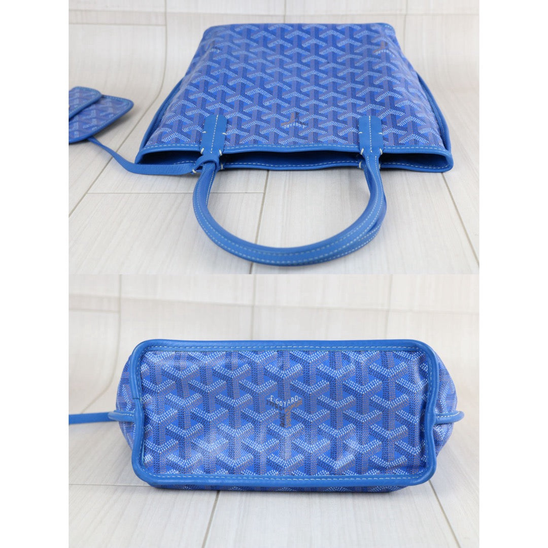 Include Entrupy Certificate of Authenticity｜Good ( Rank AB)｜ Goyard Anjou Mini Tote Bag Blue｜X26051706