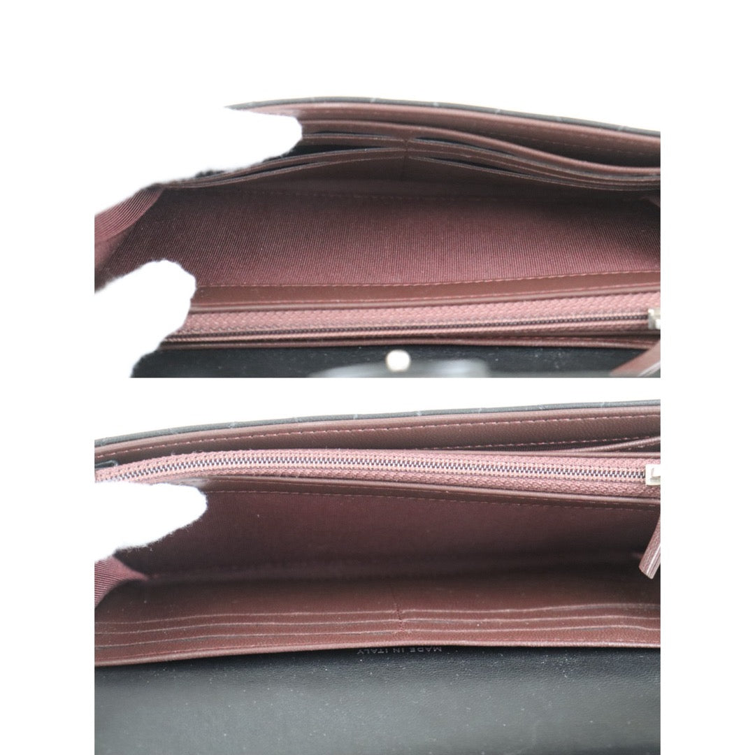 Include Entrupy Certificate of Authenticity｜Good ( Rank AB)｜CHANEL Lamb Skin Black Long Wallet Made In 2016-2017Year｜S26083005