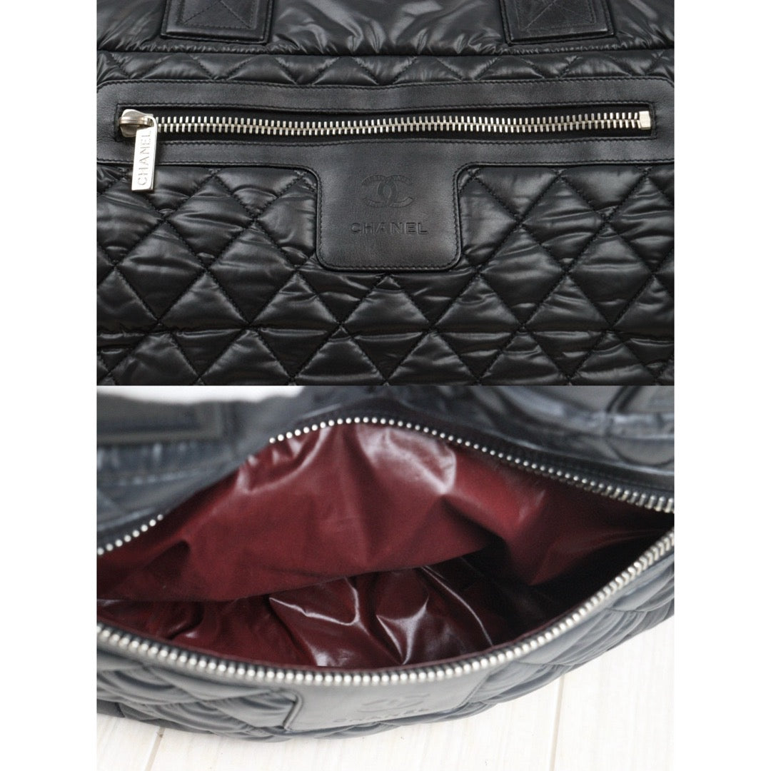 Very Good ( Rank A)｜ CHANEL Down Tote Bag  Black Made in 2010-2011Year ｜P24120205