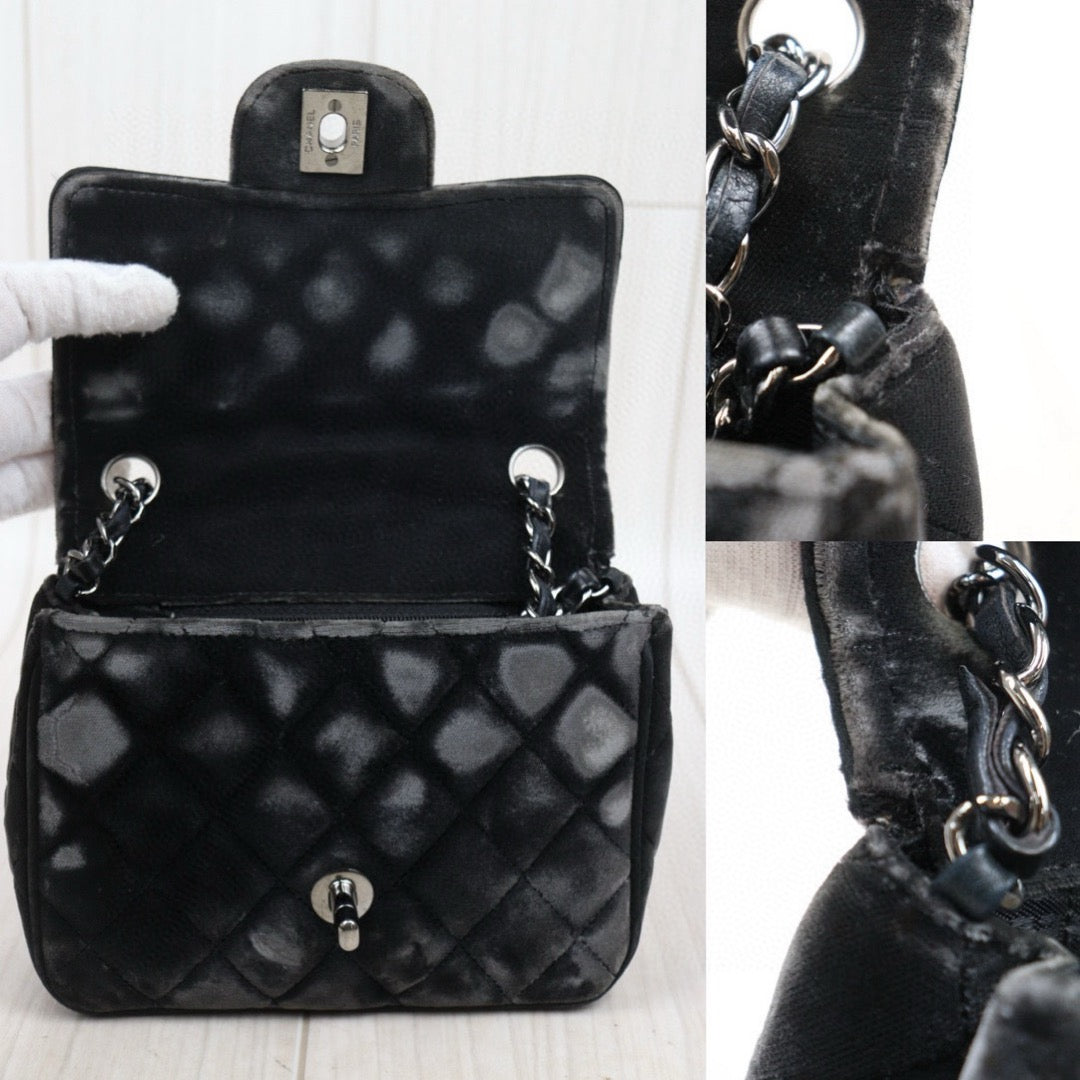 Good ( Rank AB)｜ CHANEL  Suede  Single Flap 17 Shoulder Bag Black Made In 2005～2006Year｜W24111403