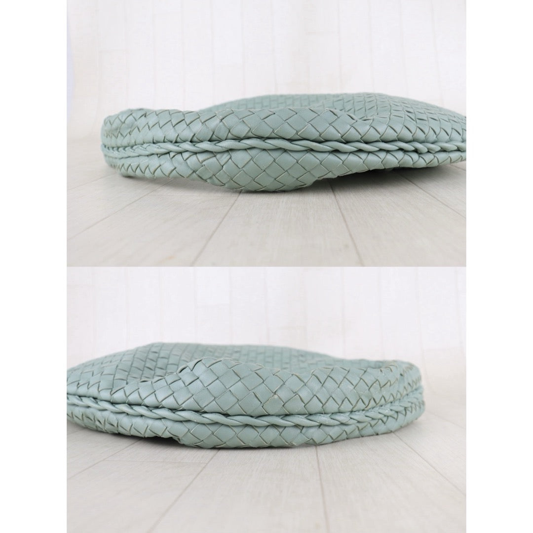 Include Entrupy Certificate of Authenticity｜Good ( Rank AB)｜ Bottega Veneta Lamb Skin Braid Shoulder Bag Glacier｜S26073106
